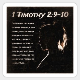 1 Timothy 2:9-10 Sticker